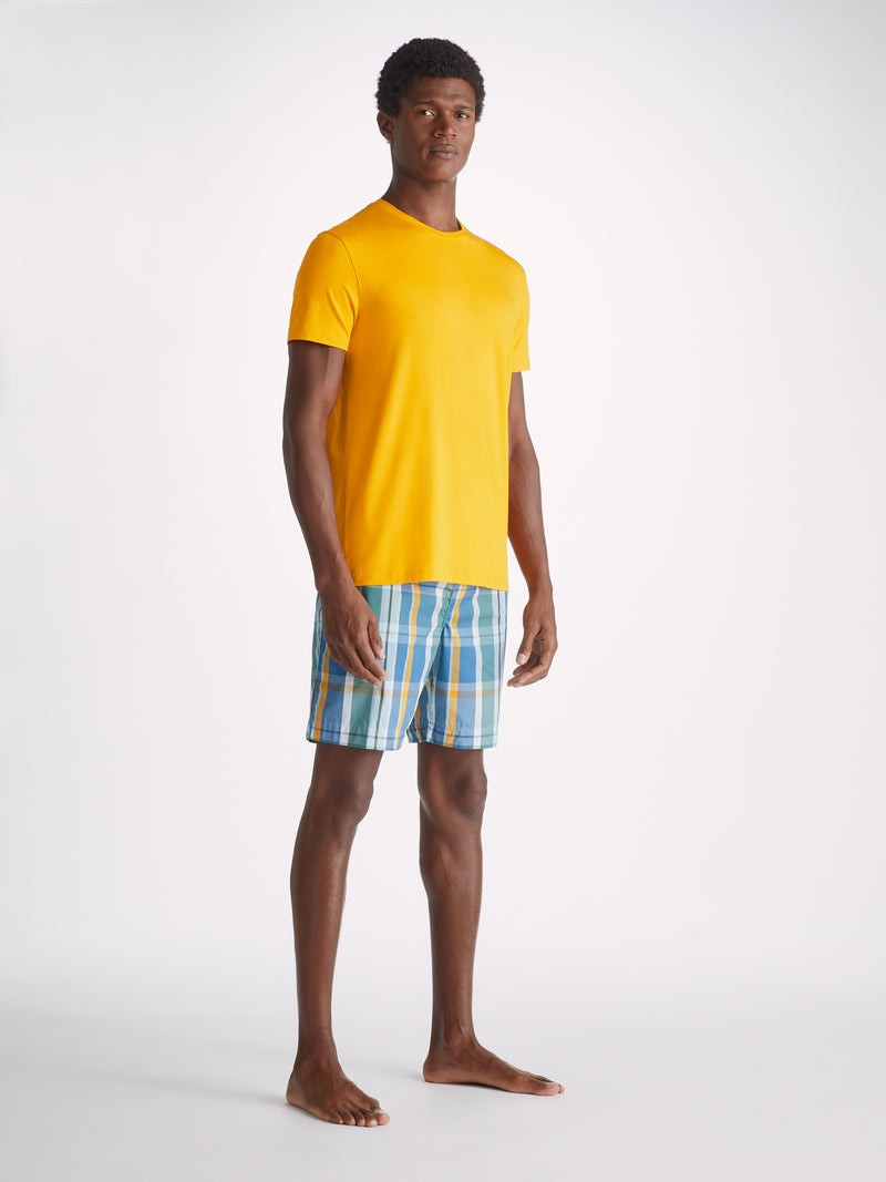 Derek Rose Men's T-Shirt Basel Micro Modal Stretch Saffron outlook