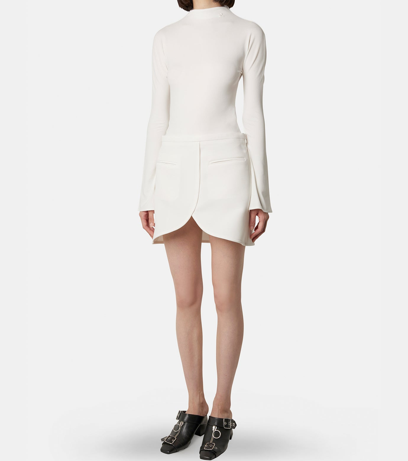 High Neck Crepe Jersey Bodysuit - 4