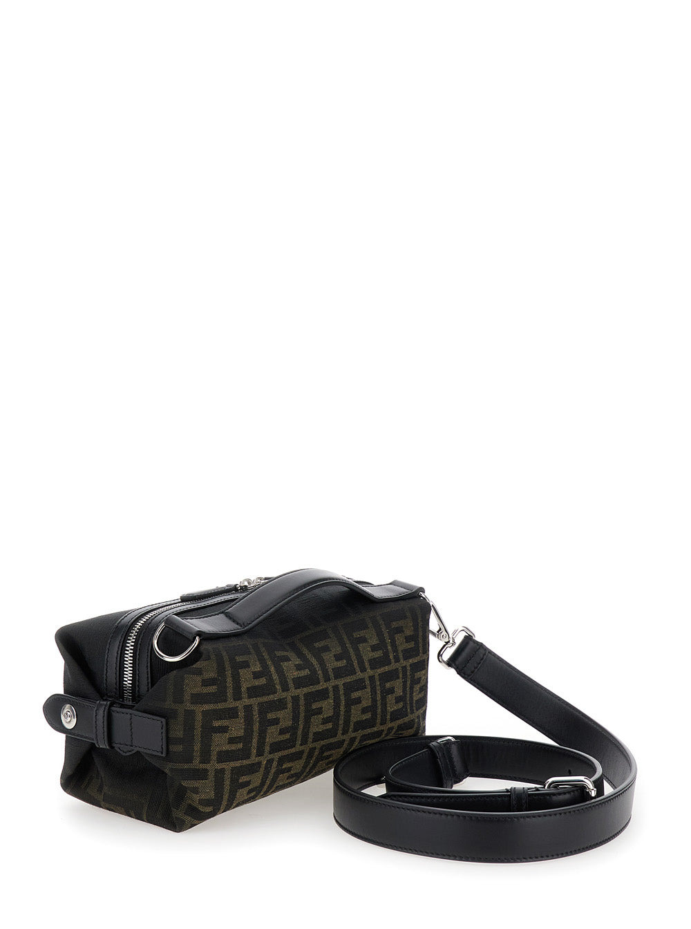 Fendi Men 'Siesta' Brown Small Handbag With Removable Shoulder Strap And All-Over Ff Motif In Leathe - 3