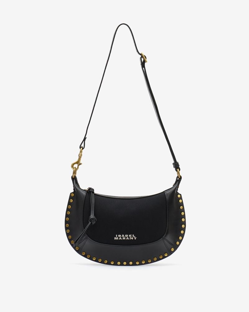 OSKAN MOON LEATHER AND COTTON SHOULDER BAG 6