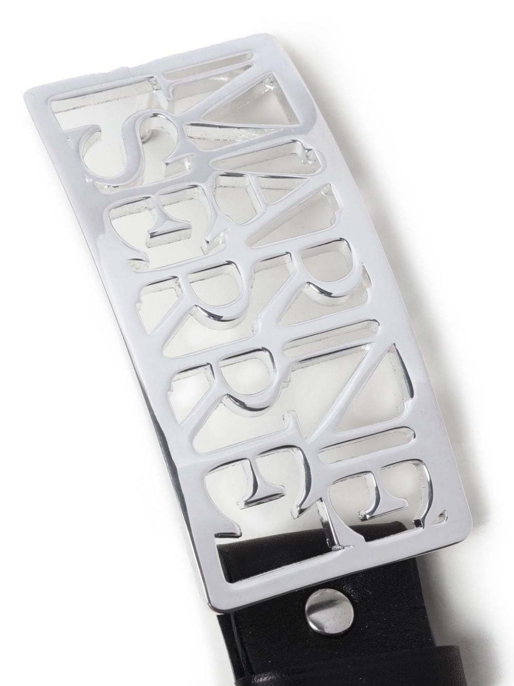 logo-buckle leather belt - 3