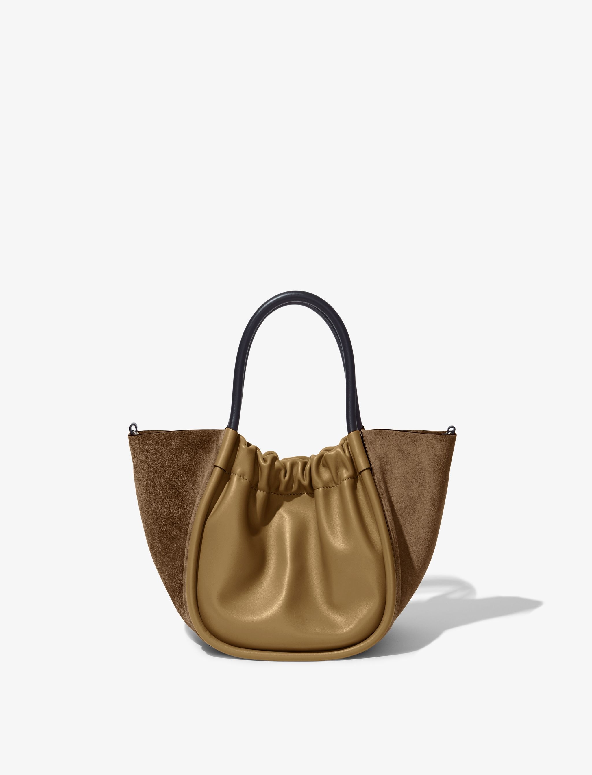 Small Suede Ruched Crossbody Tote - 4