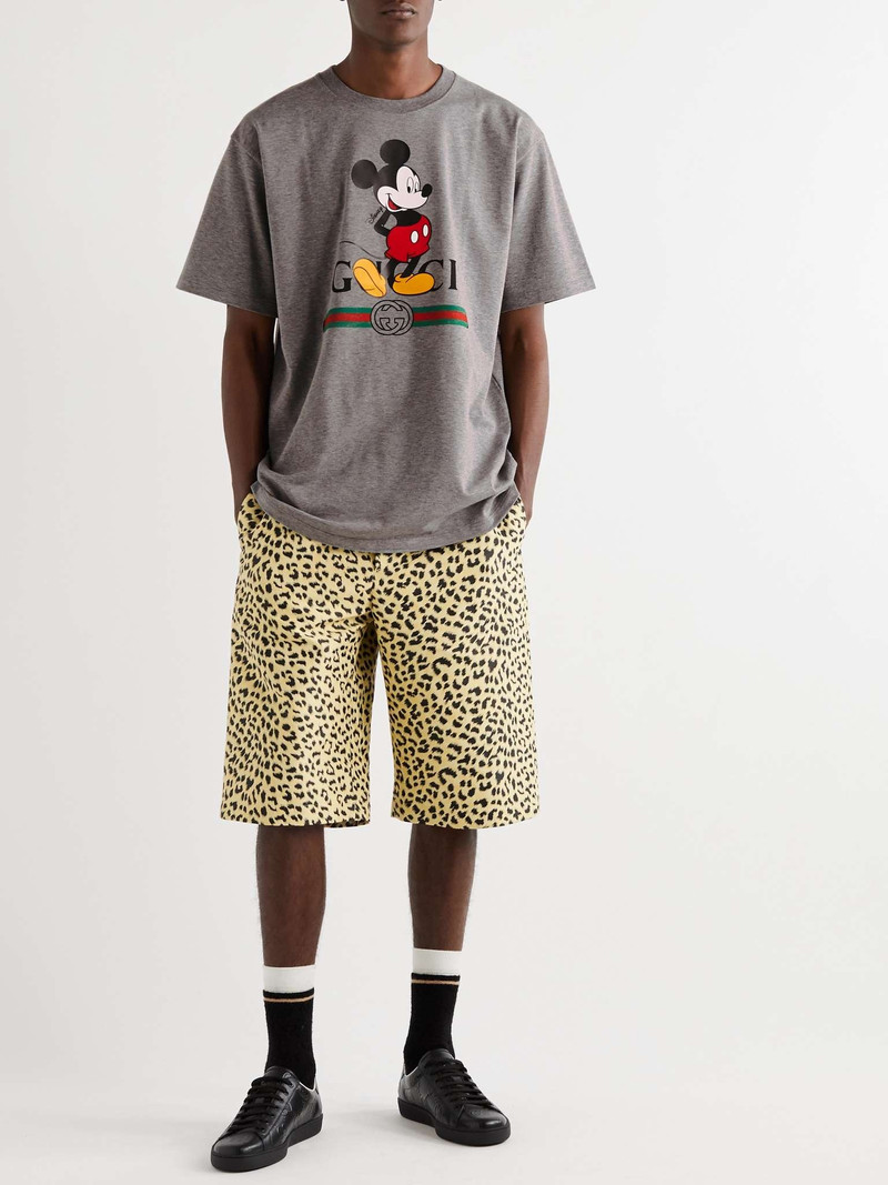 GUCCI + Disney Logo-Print Mélange Cotton-Jersey T-Shirt outlook