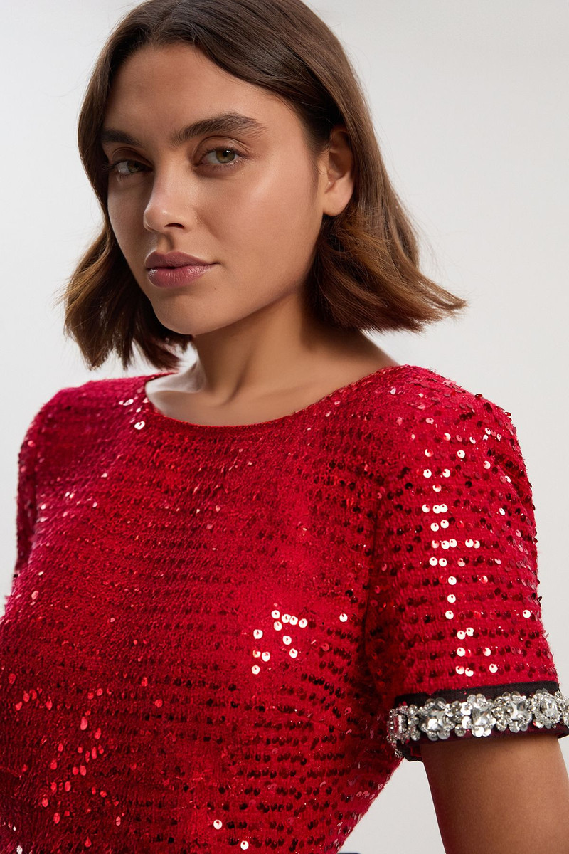 Tailored Sequin Tweed Embellished Mini Dress 3