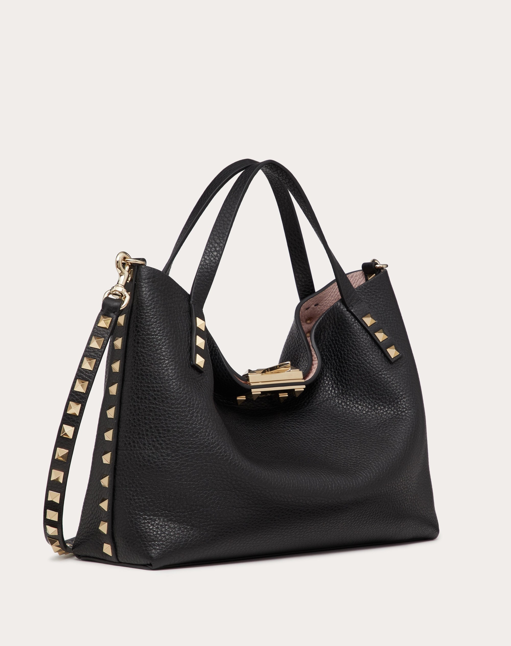 VALENTINO GARAVANI ROCKSTUD LARGE TOTE IN CALFSKIN - 2