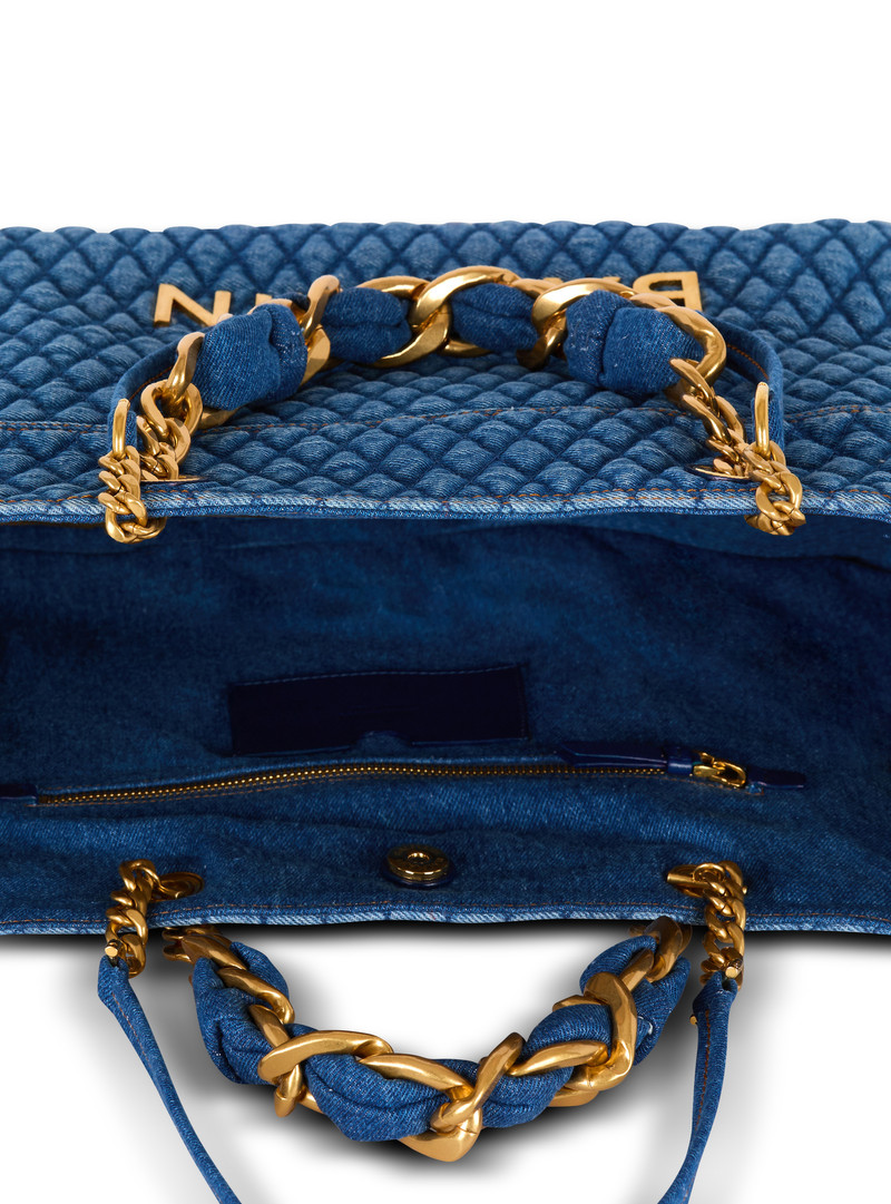 1945 Soft tote bag in diamond-quilted denim 7