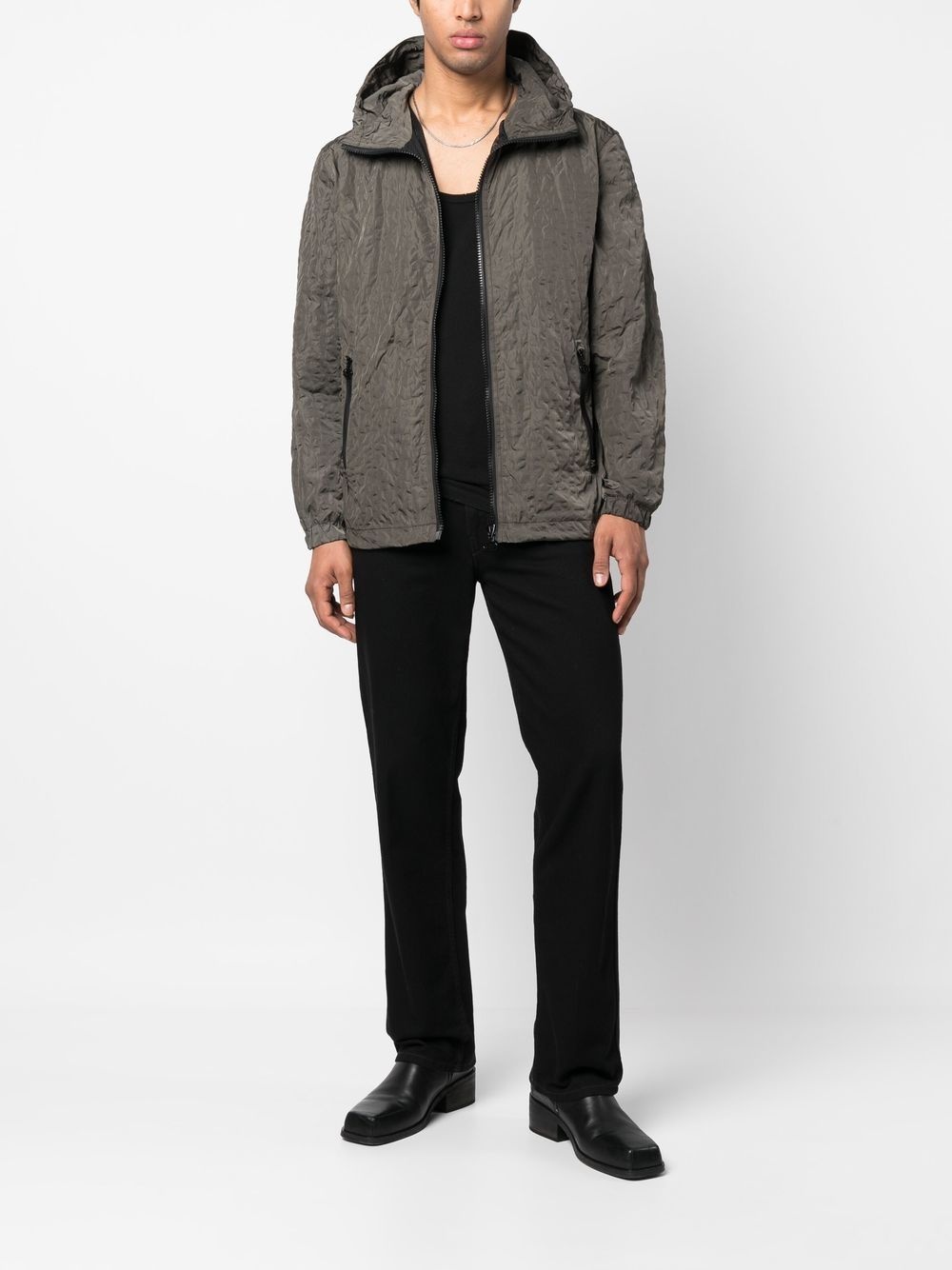 crinkled-finish windbreaker jacket - 2