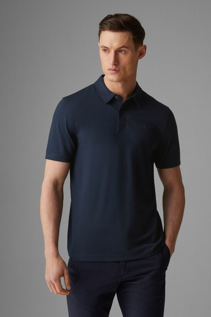 Timo Piqué polo shirt in Navy blue 2