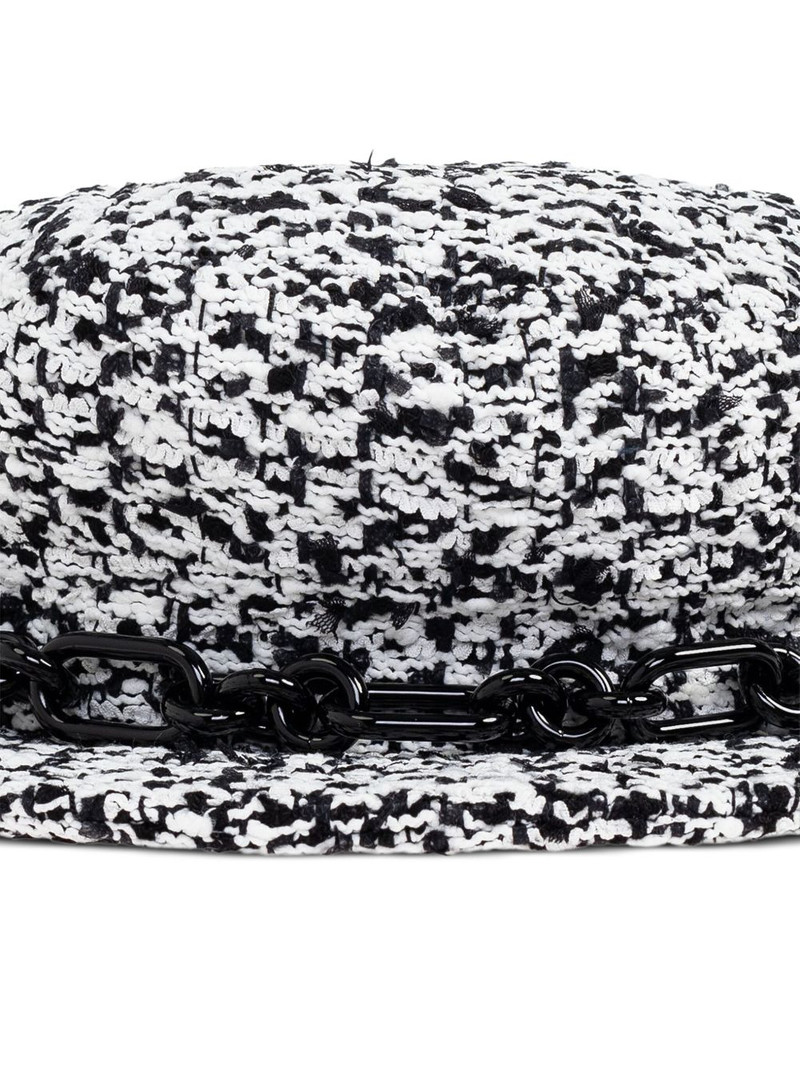 chain-detail tweed beret 3