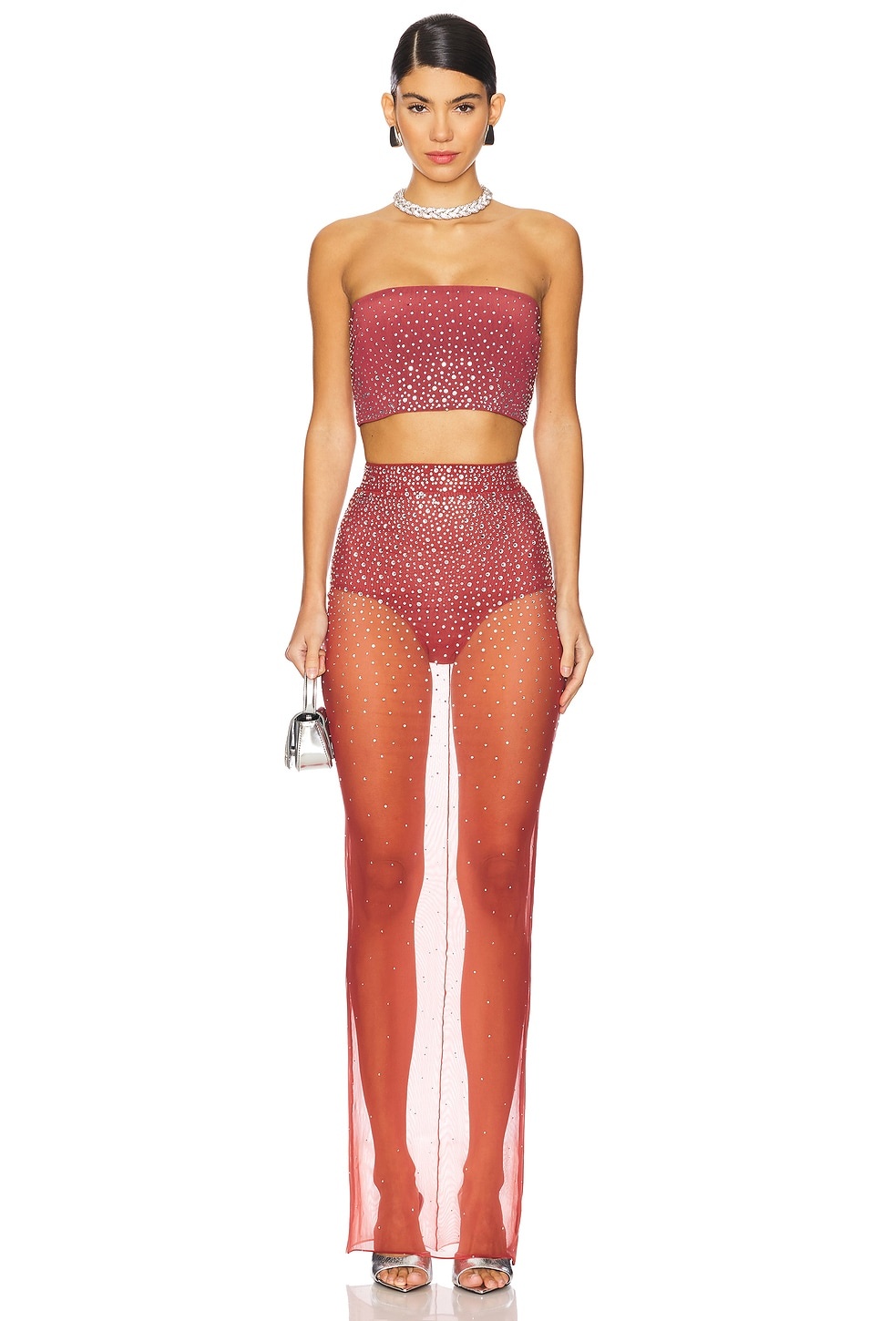 Crystal Mesh Maxi Skirt - 5