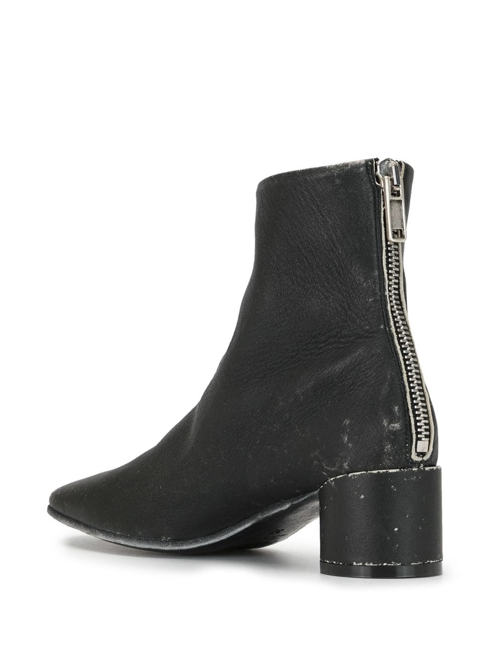 distressed leather ankle boots - 3