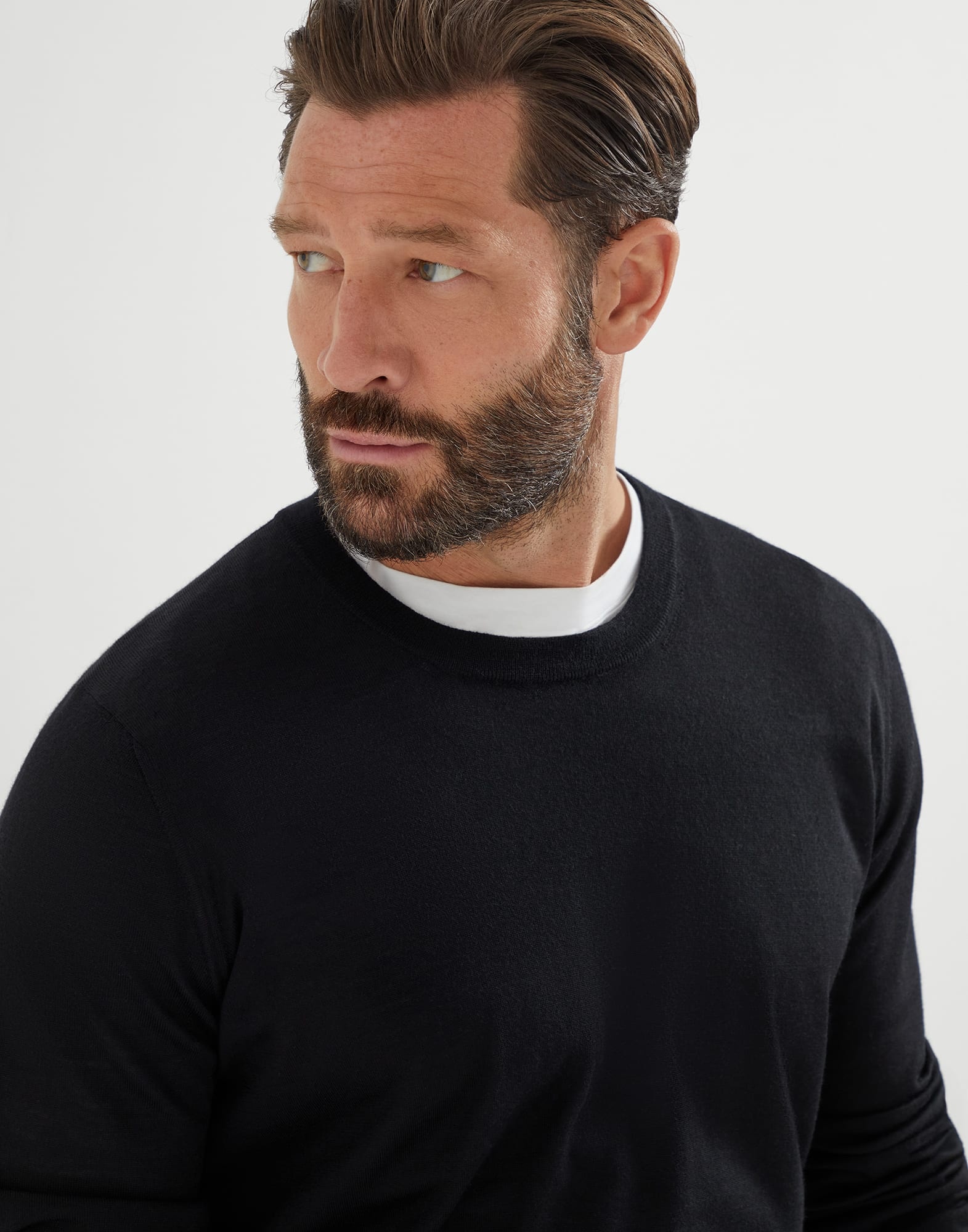 Virgin wool and cashmere lightweight sweater with patches - 3