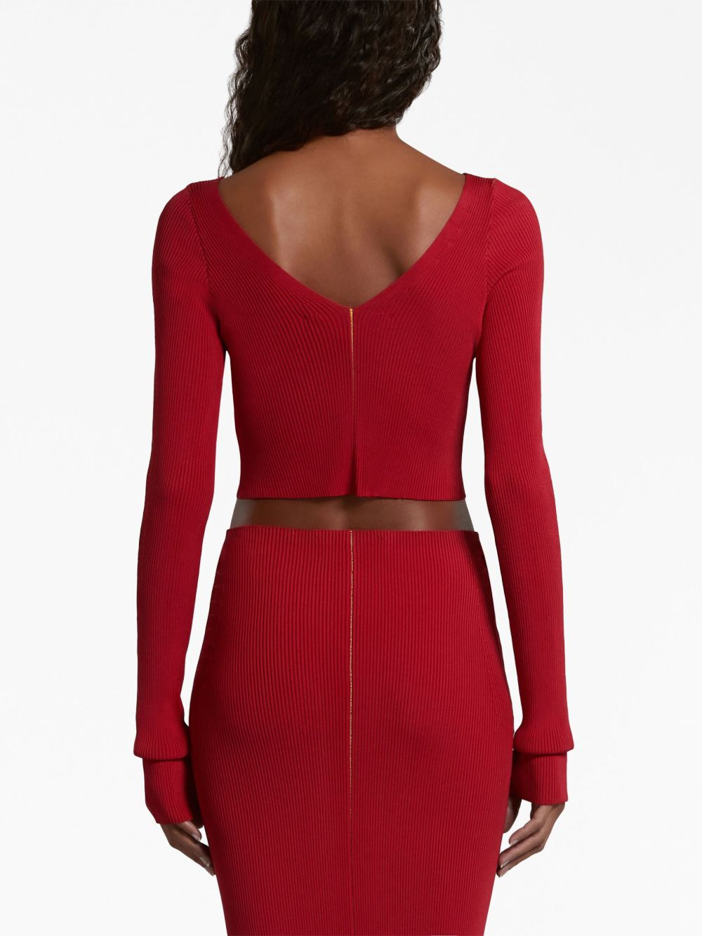 knitted v-neck pullover - 4