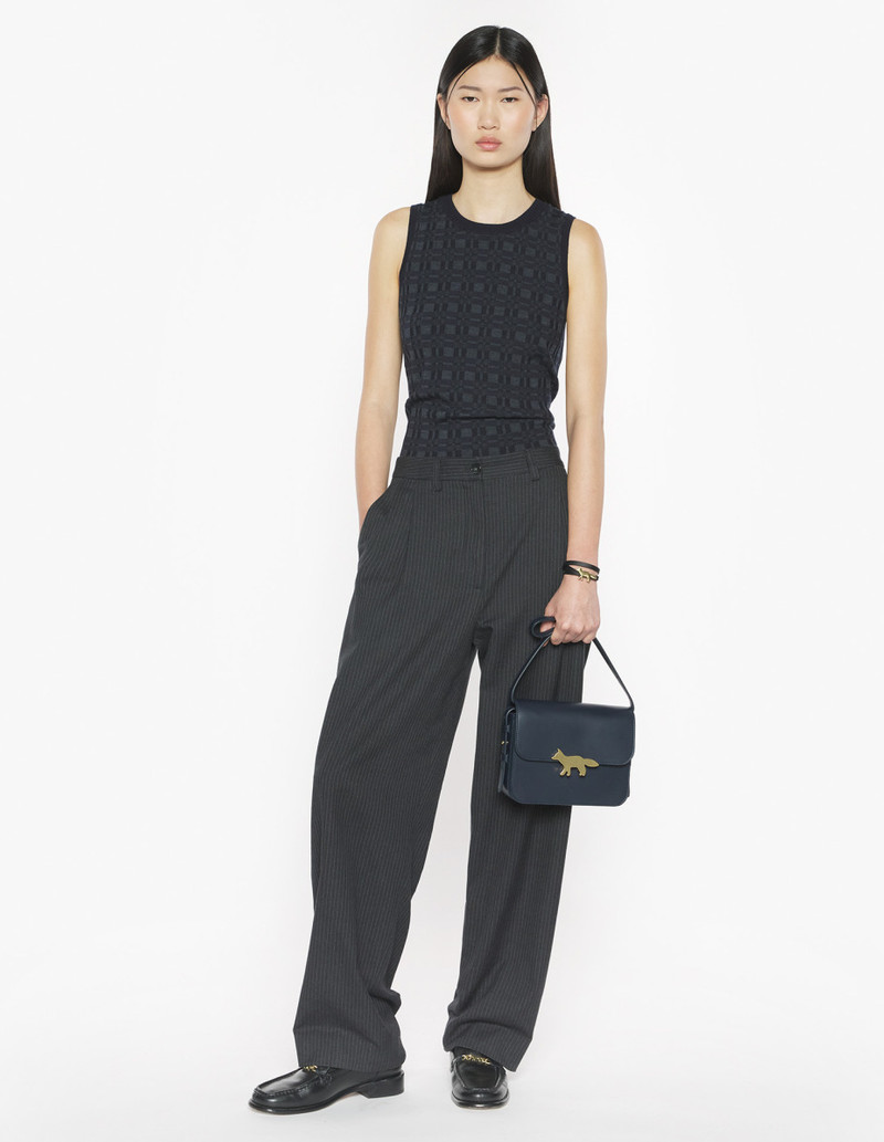 Maison Kitsuné MERINO WOOL RIB CHECK TOP outlook