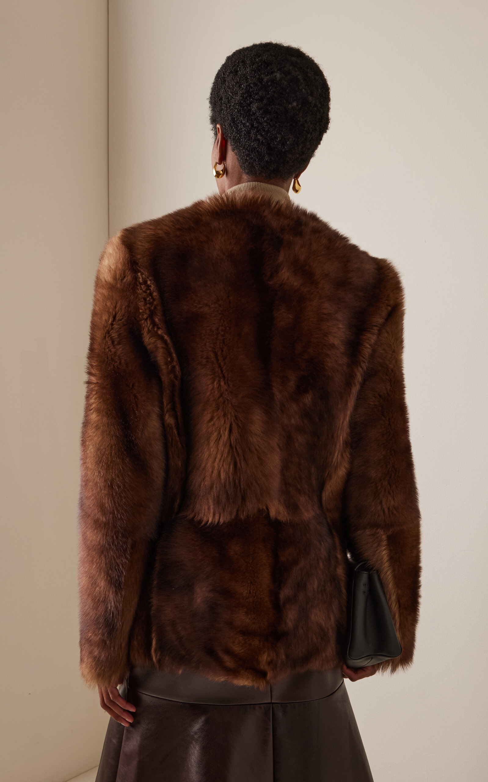 Hypnotic Tip Shearling Leather Jacket brown - 4