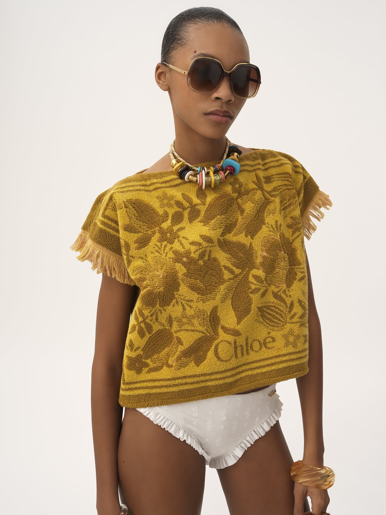 BOAT-NECK LOGO TOP IN COTTON JACQUARD - 4