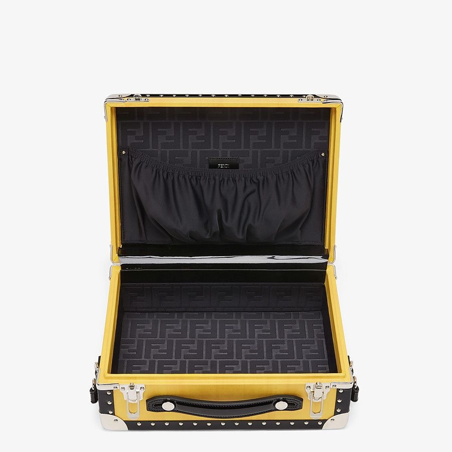 Yellow leather suitcase - 4