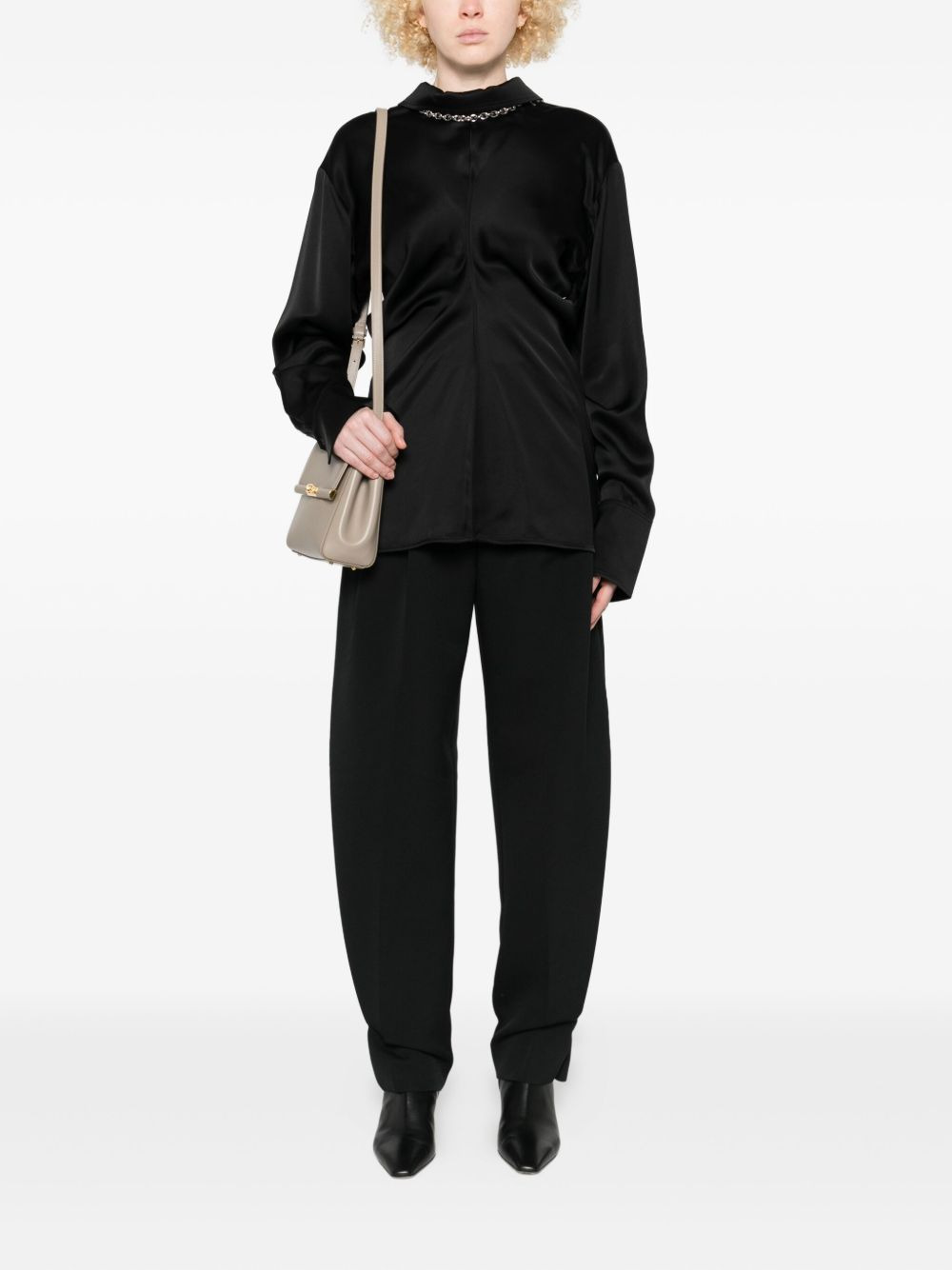Slouch zip-front draped blouse - 2