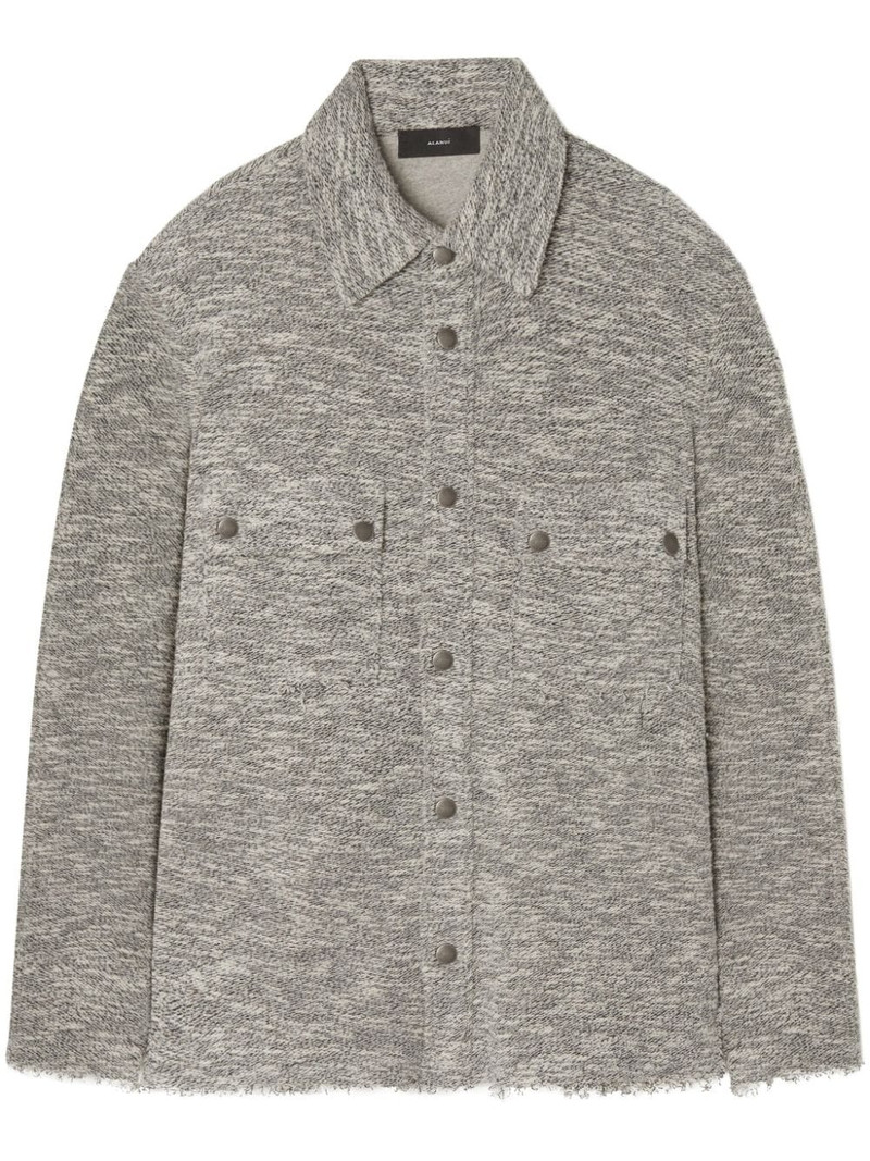 raw-edge mÃ©lange cotton overshirt 1