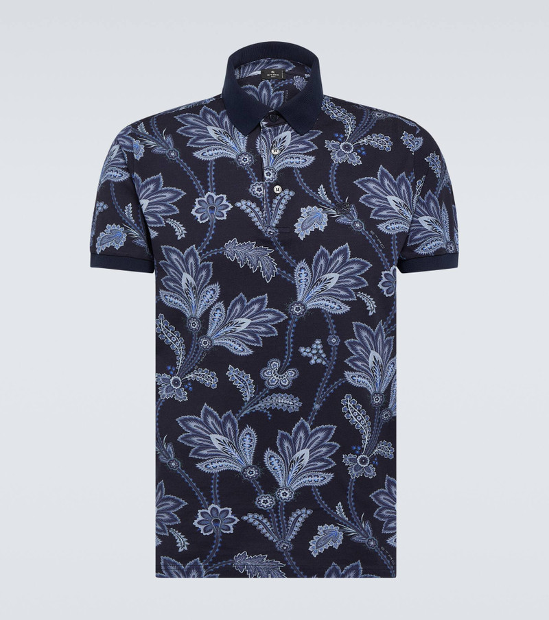 Printed cotton piqué polo shirt - 1