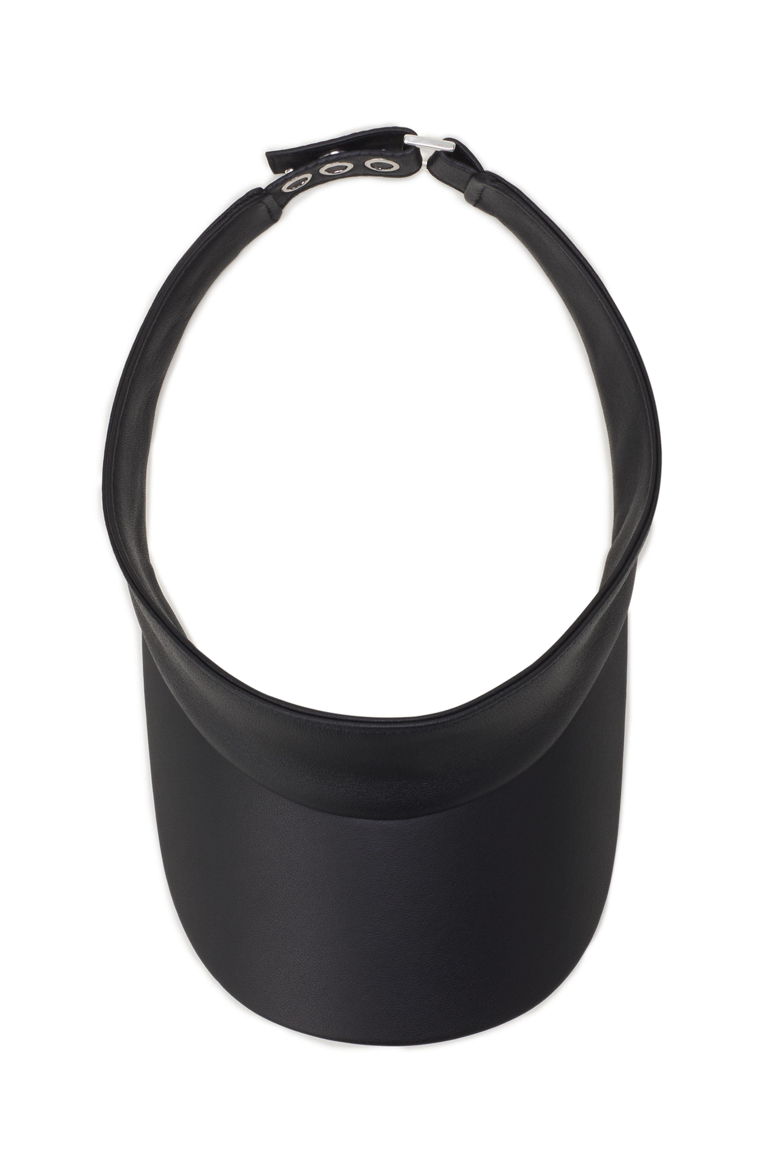 Lanvin Leather Visor in Black at Nordstrom - 3