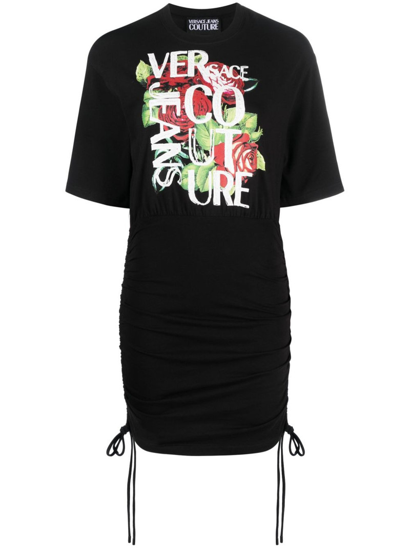 Roses logo-print T-shirt dress 1