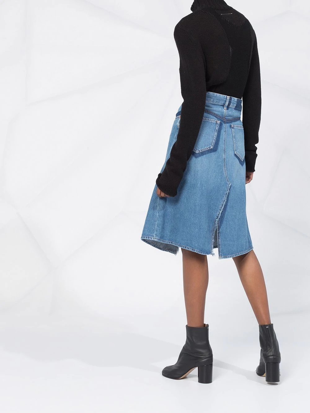 A-line denim midi skirt - 4