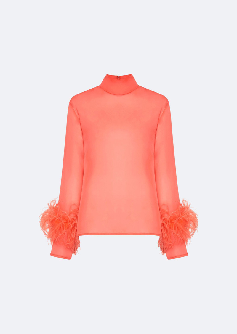 Organza Top With Feathers 1