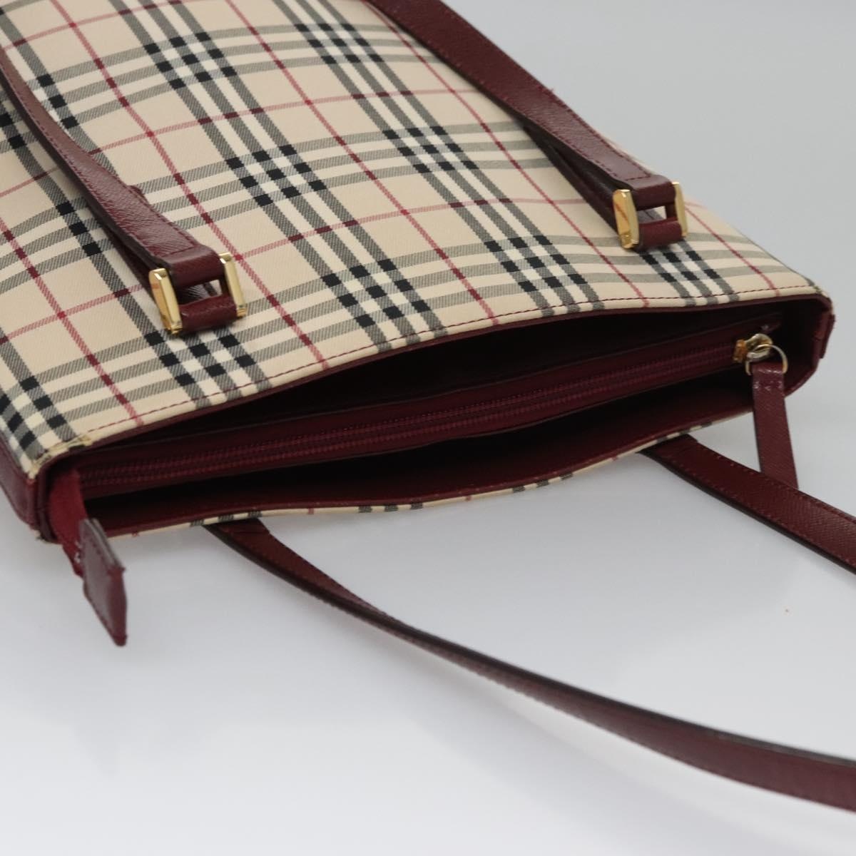 Burberry Nova Check Tote Bag Canvas Beige Red Gold - 6