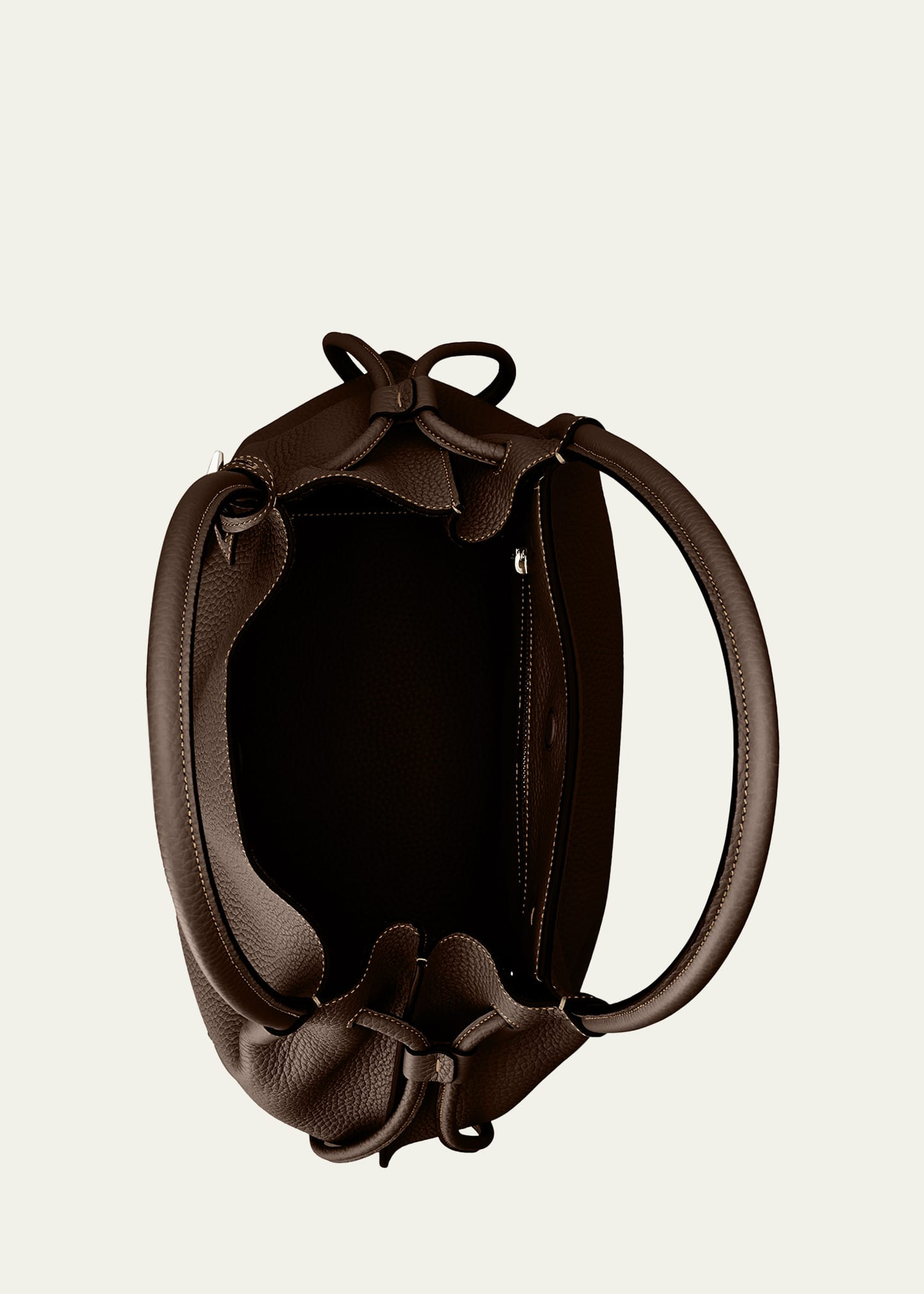 Medium Grain Leather Bucket Bag - 3