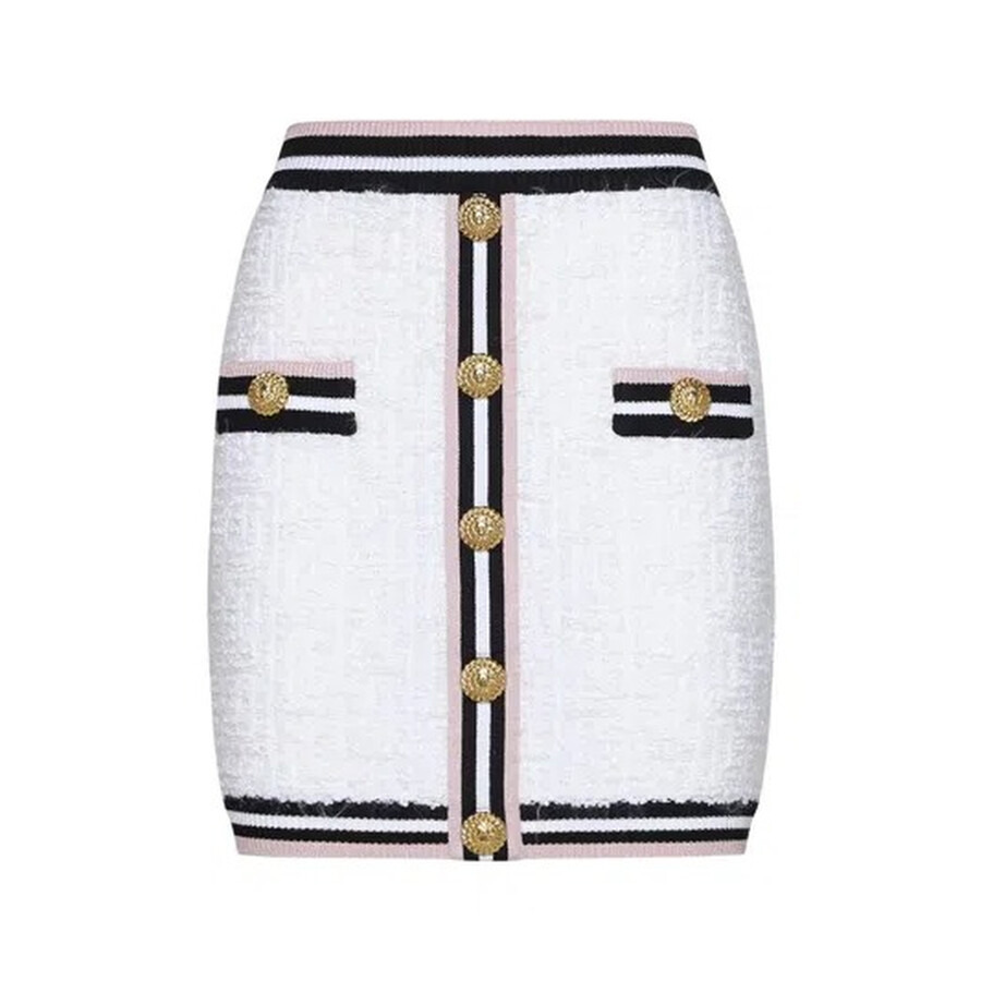 Balmain Buttoned Maze Monogram Skirt - 5