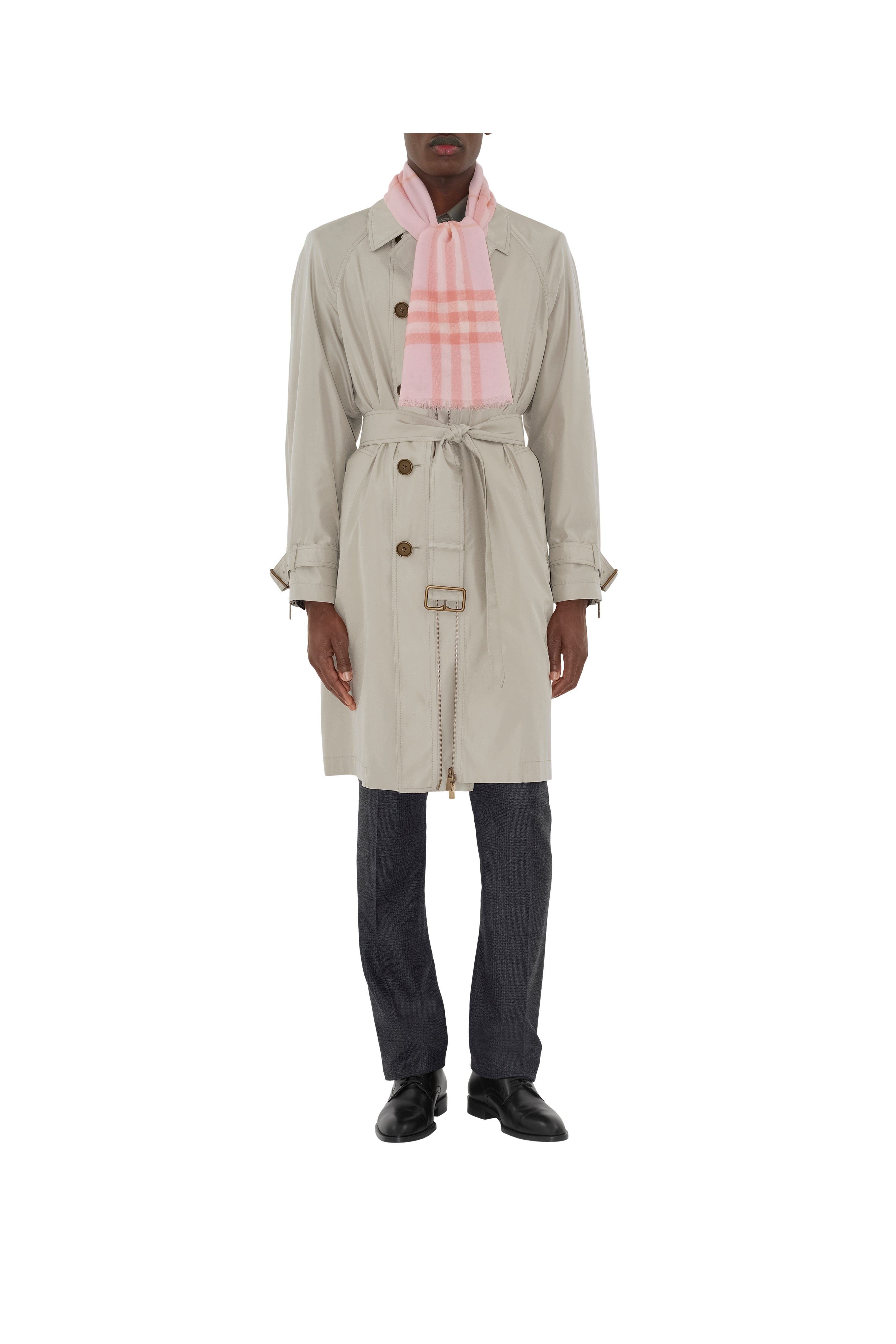 burberry Wide Check Wool Scarf in Sugar at Nordstrom - 5