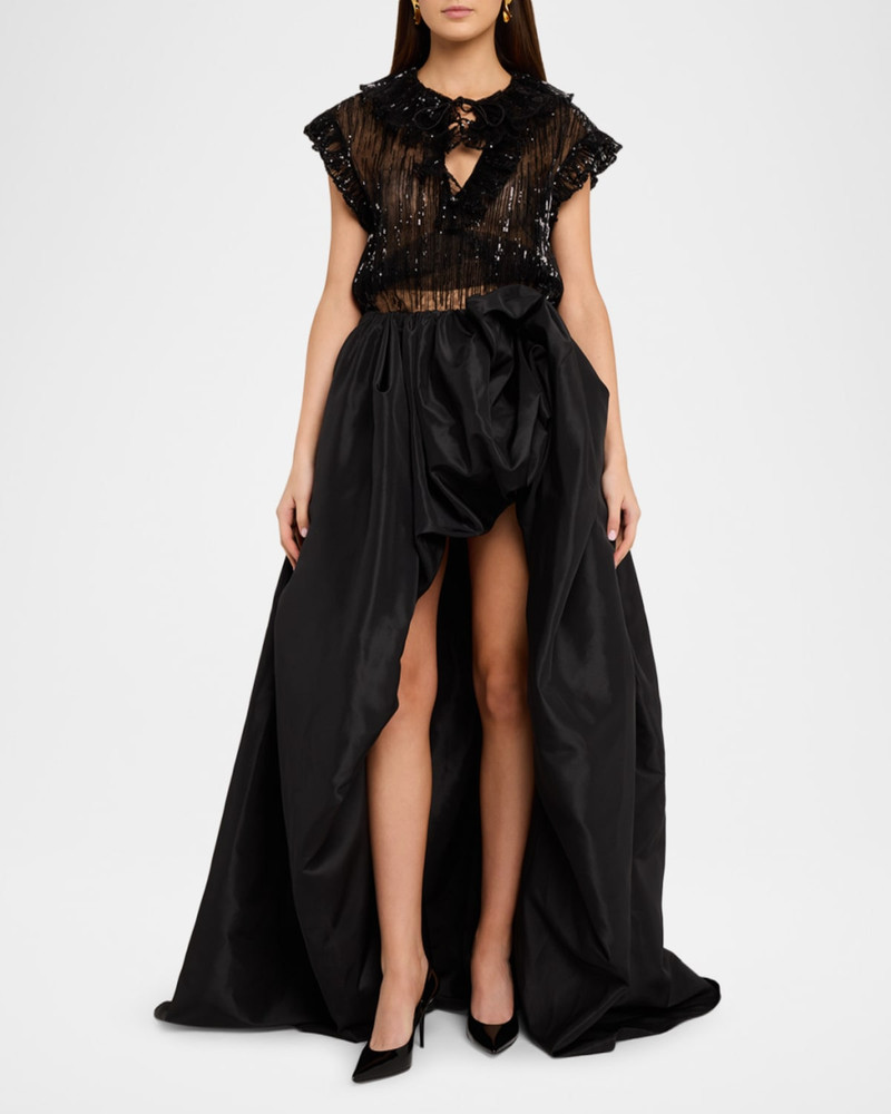 AKNVAS Jami Hand-Draped Taffeta Skirt outlook
