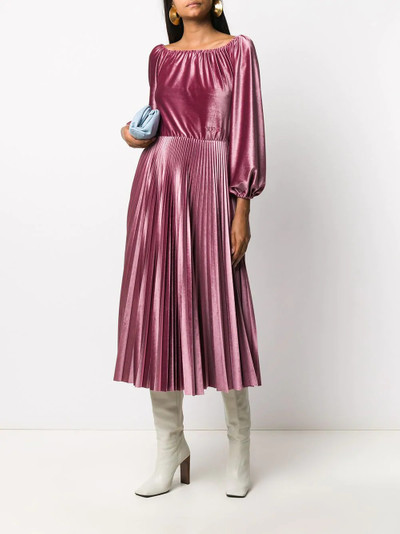 Valentino pleated velvet midi dress outlook