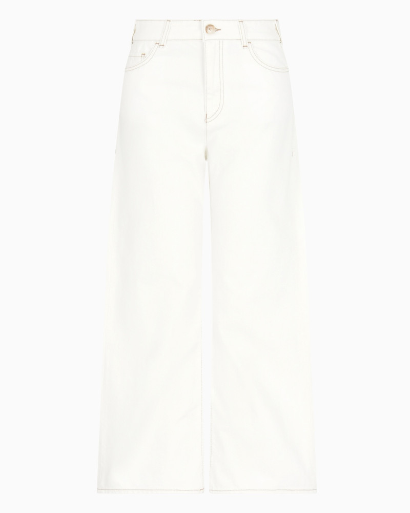 J33 MID-RISE, CROPPED WIDE-LEG JEANS IN GARMENT-DYED BULL 1