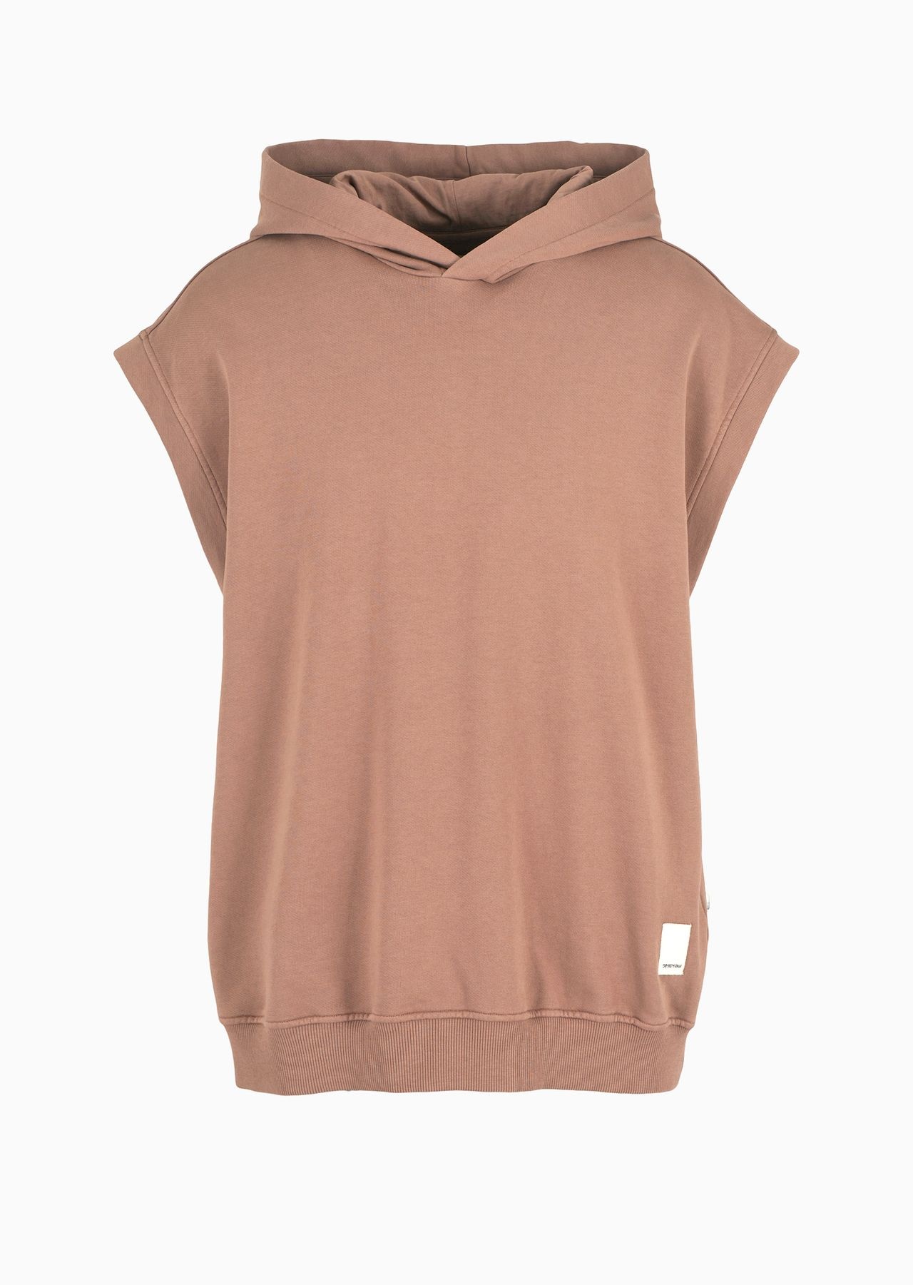 Emporio Armani Sustainability Values Capsule Collection organic jersey sleeveless hooded sweatshirt - 1