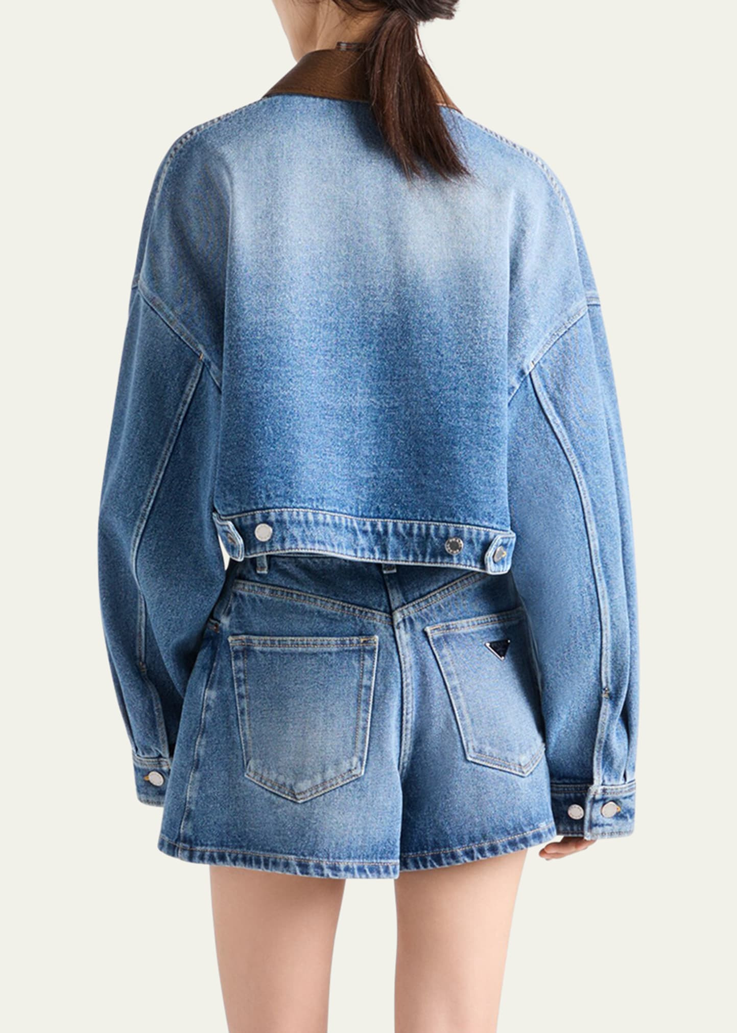 Denim Crop Shirt Jacket - 3