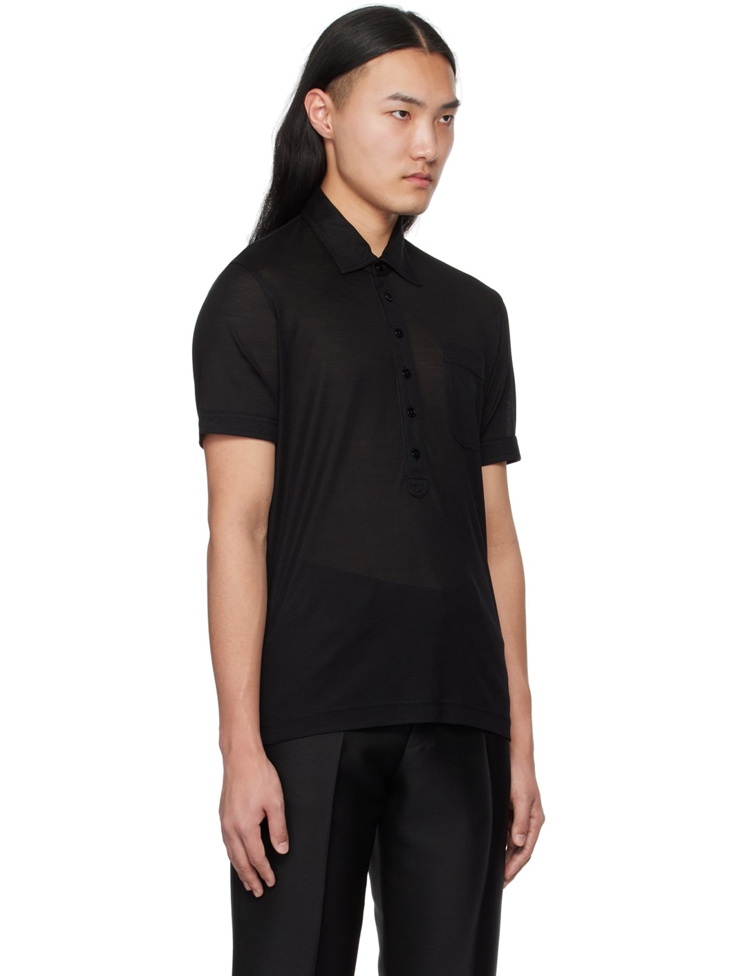 Black Sheer Polo - 2