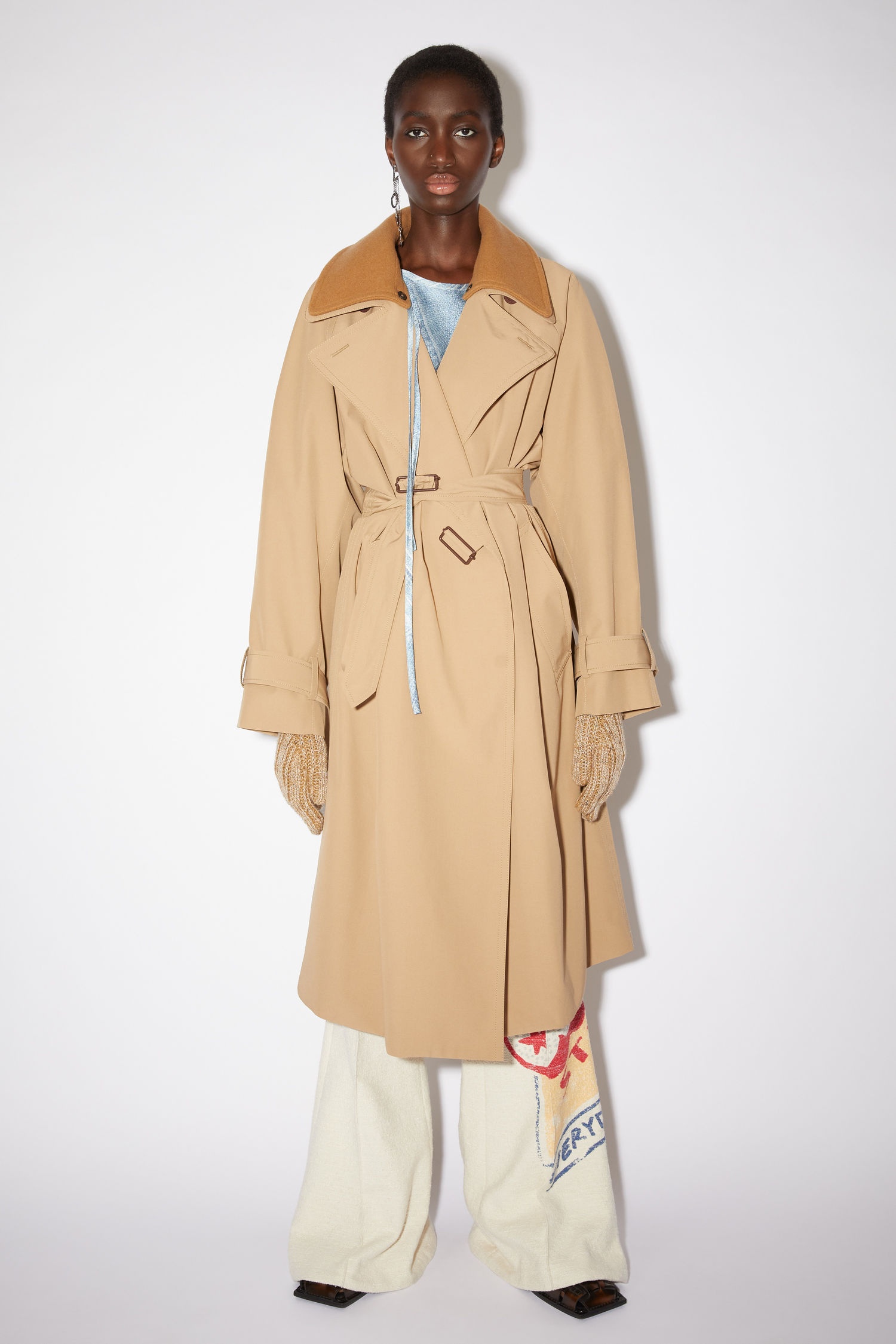 Lined trench coat - Camel brown - 2