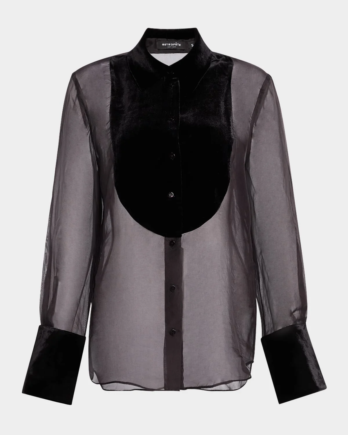 Liana Sheer Silk Velvet Blouse - 1