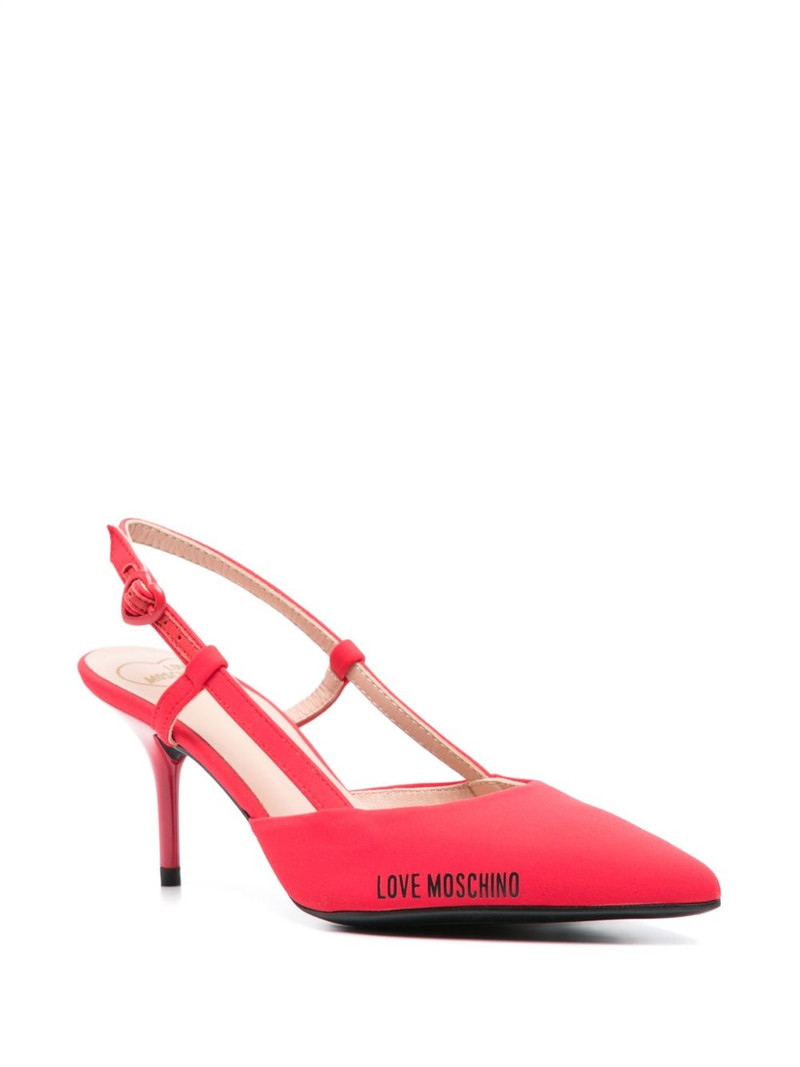 Moschino 75mm logo-print pumps outlook