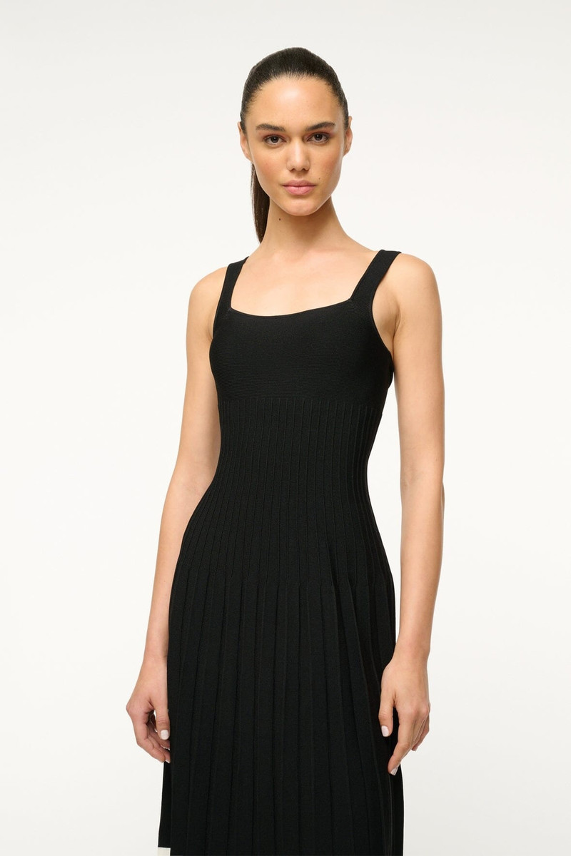 STAUD ELLISON DRESS BLACK IVORY 5