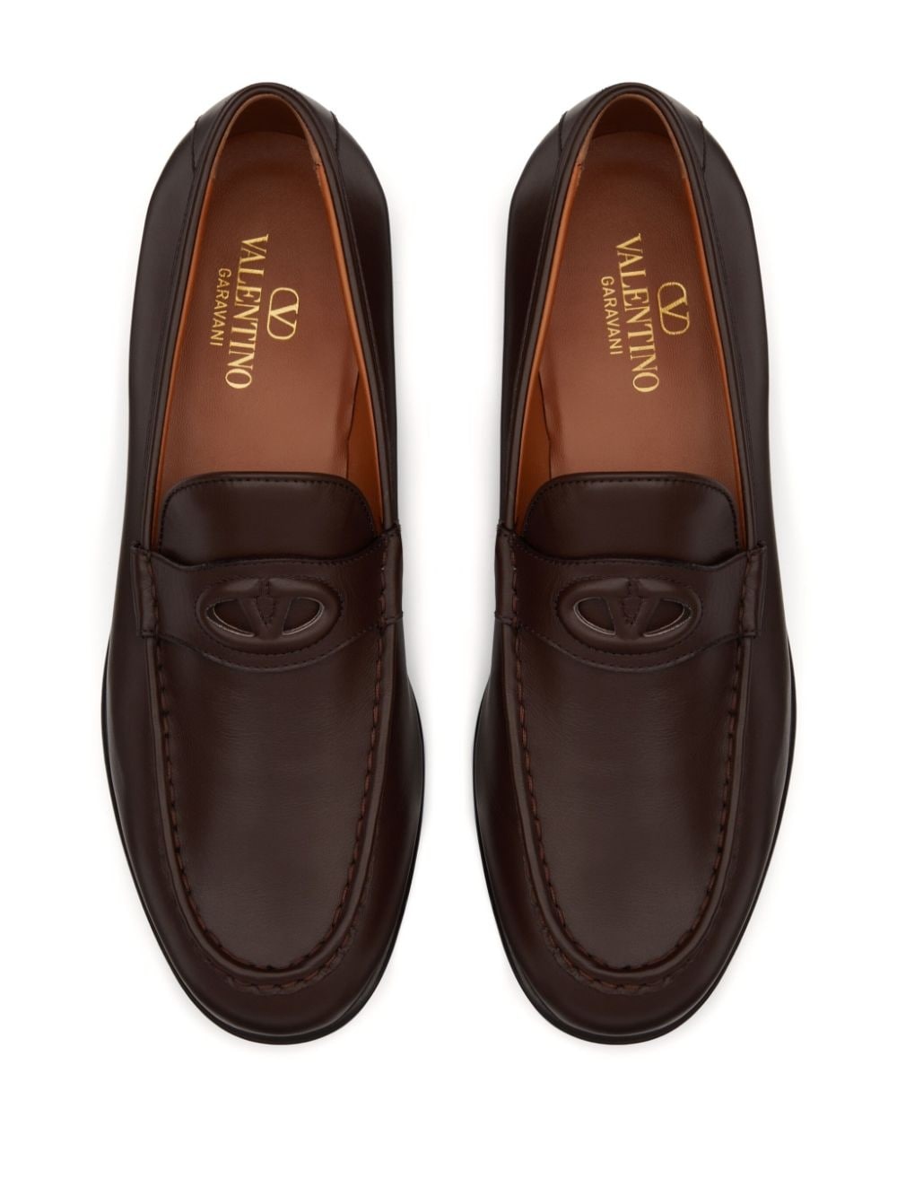 VLogo Signature leather loafers - 4
