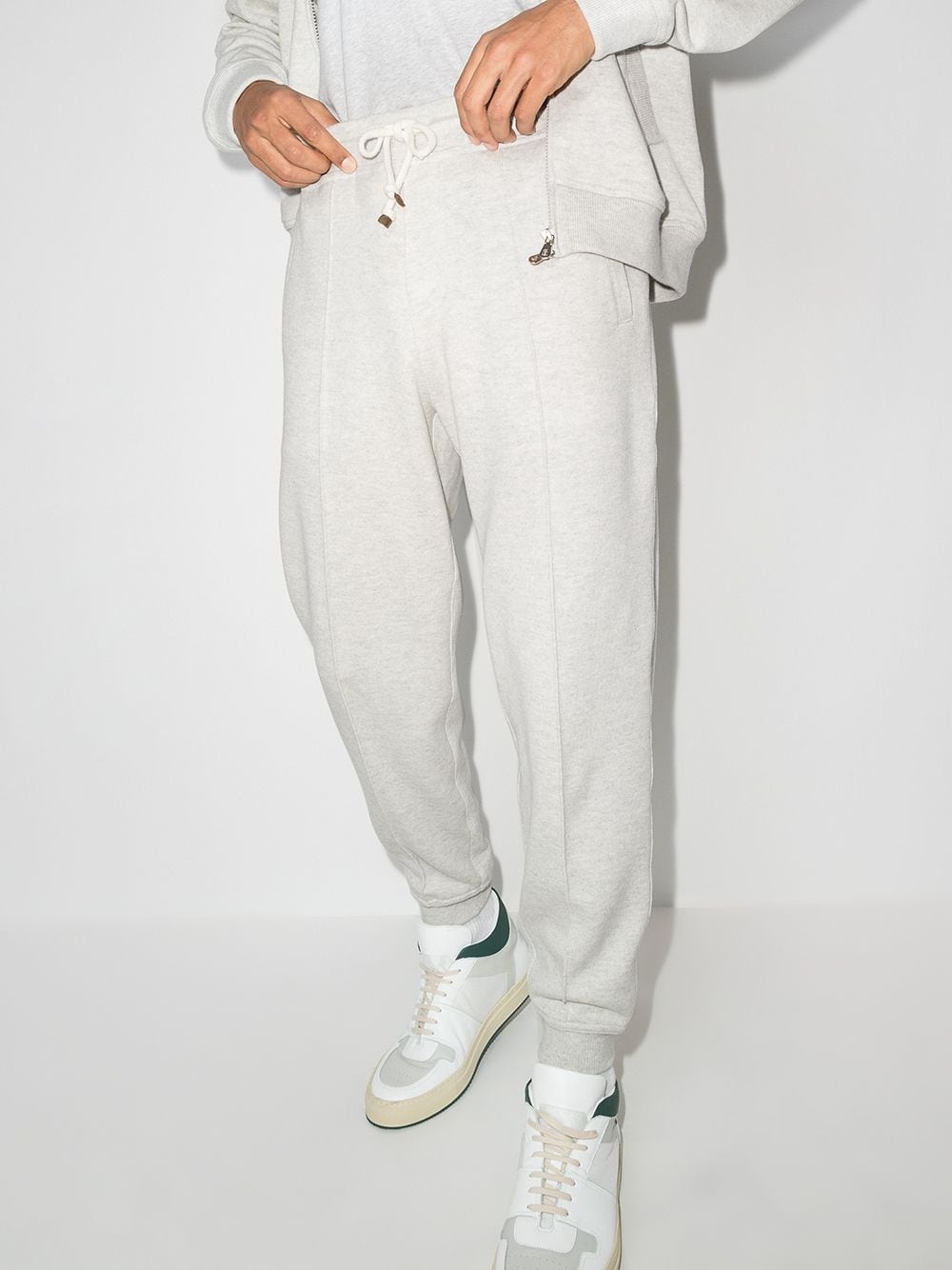 drawstring-waist tapered track pants - 2