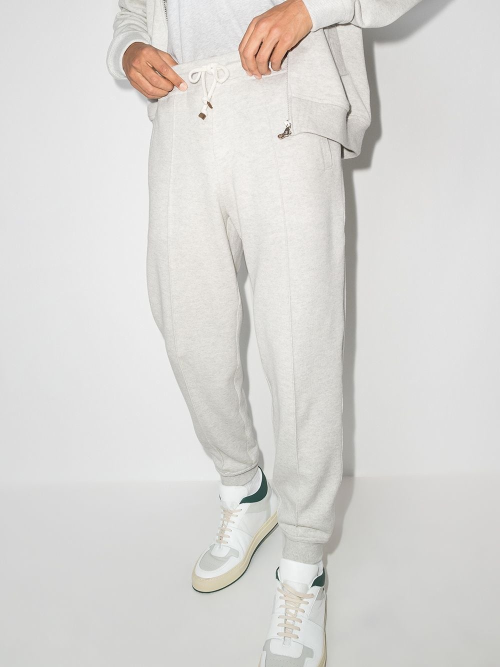 drawstring-waist tapered track pants - 2