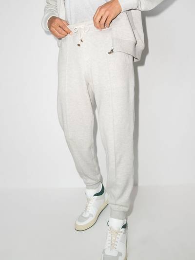 Brunello Cucinelli drawstring-waist tapered track pants outlook