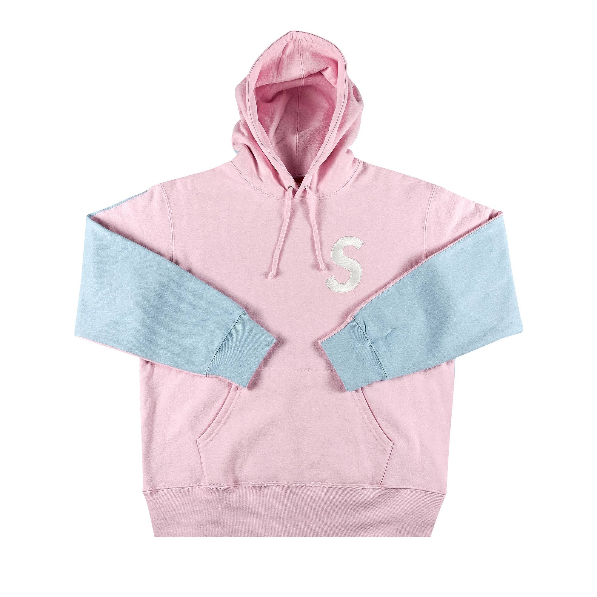 Supreme S Logo Split Hooded Sweatshirt 'Light Pink' - 1