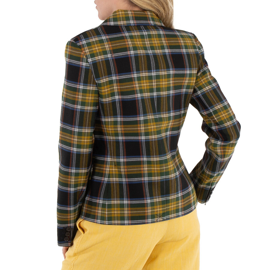 Kenzo Plaid Front Pocket Fitted Blazer - 5