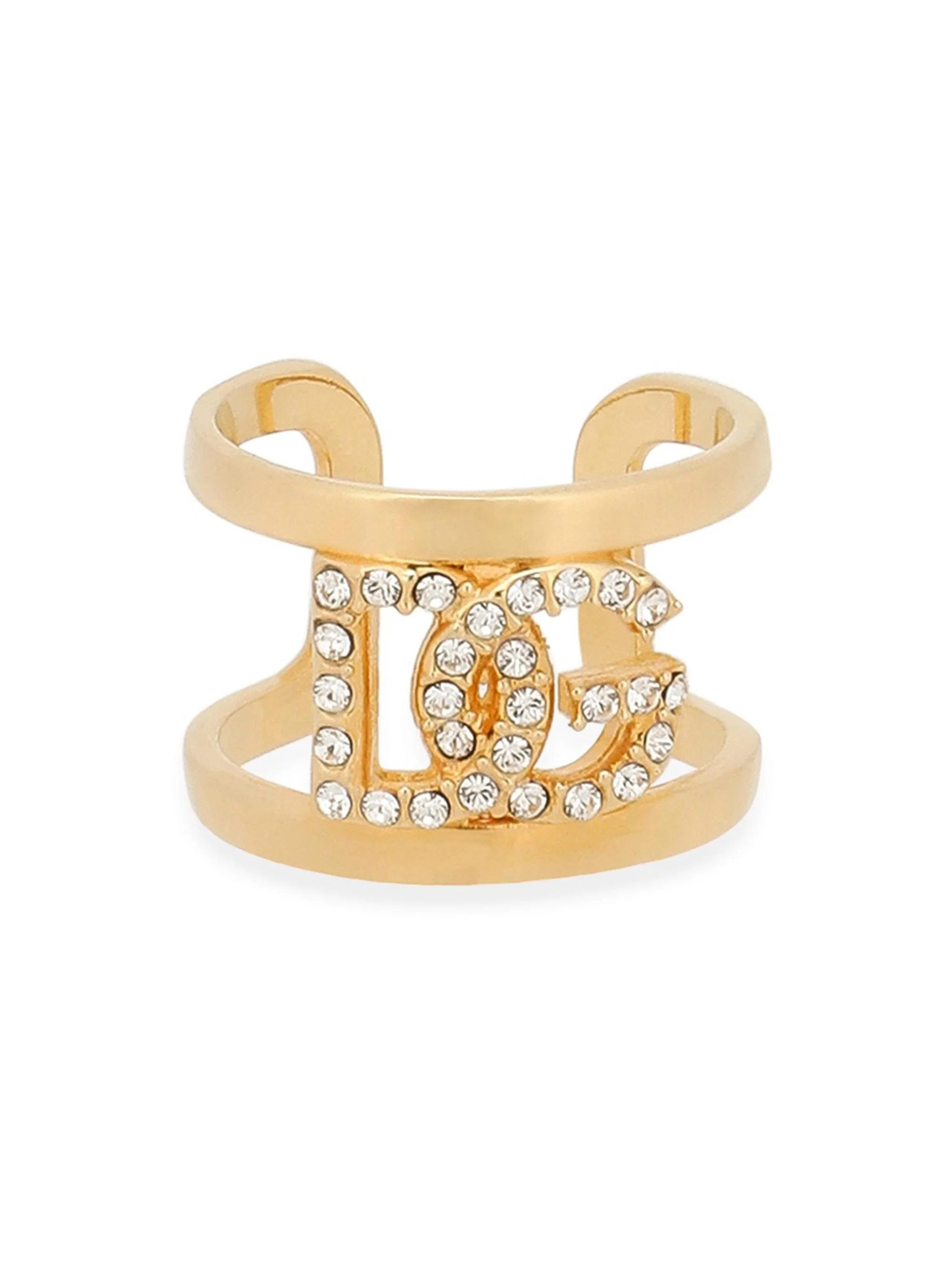 Women's Goldtone & Glass Crystal Monogram Ring - Yellow Gold - 1