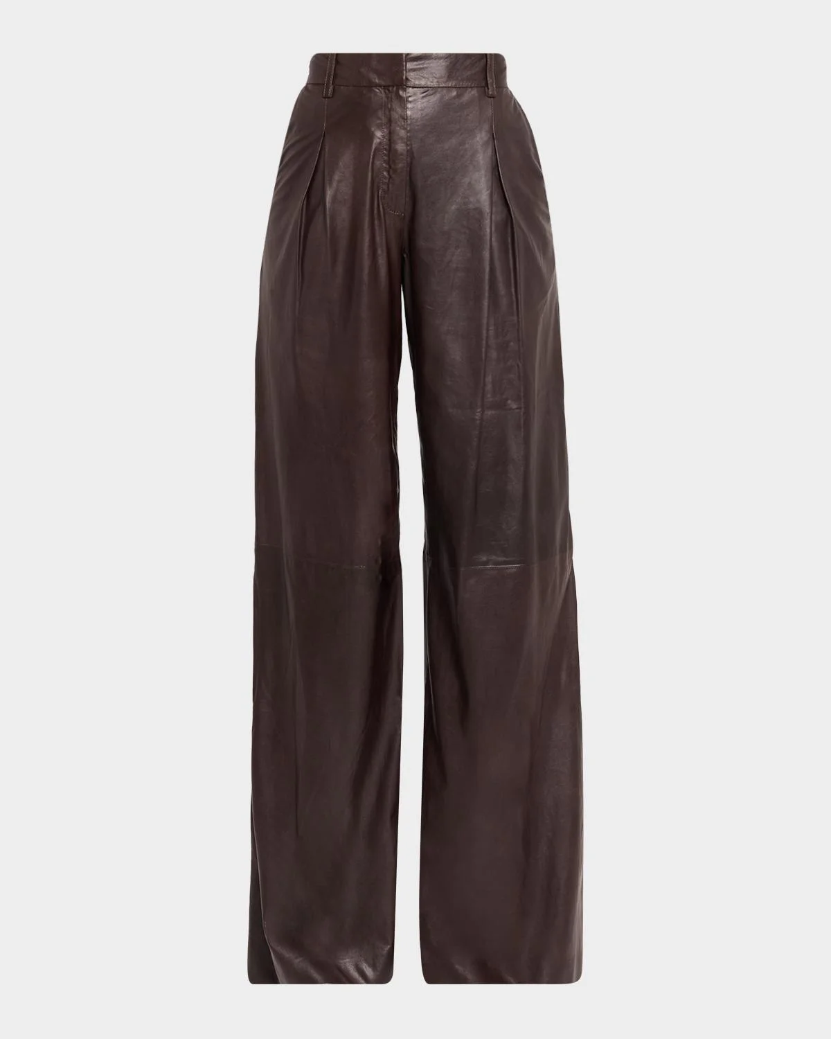 Eliza Leather Wide-Leg Pants - 1